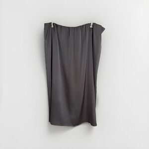 Calvin Klein womens LONG GRAY SATIN SKIRT designer FORMAL 1X 2X 3X EUC W107